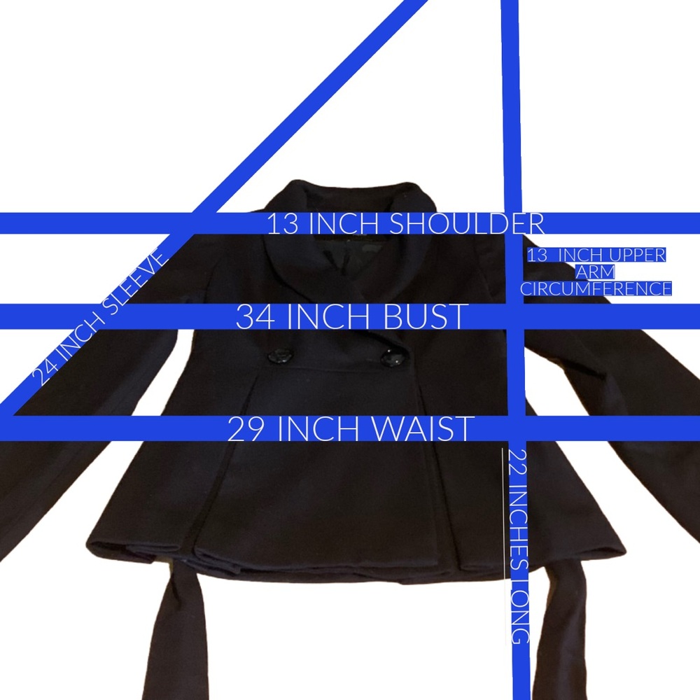LIQUID NAVY BLUE WOOL BELTED BLAZER (2) - Picture 12 of 13